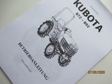 Manuel utilisateur Kubota en allemand - Kubota : B72, B92
