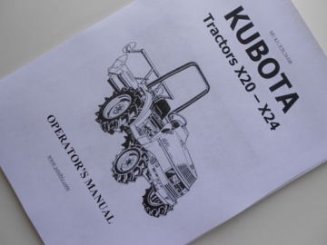 Manuel utilisateur Kubota en anglais - Kubota : X20, X24
