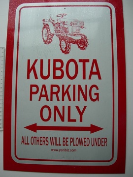 Plaque parking Kubota
