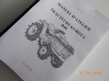 Manuel Atelier Kubota en français - Kubota : B40
