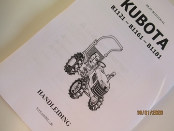 Manuel Utilisateur Kubota en néerlandais - Kubota : B1121, B1161, B1181
