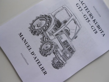 Manuel Atelier Kubota en français - Kubota : GT3, GT5, GT8
