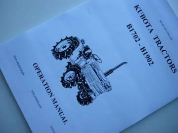 Manuel utilisateur Kubota en anglais - Kubota : B1702, B1902
Zen-Noh : ZB1702, ZB1902
