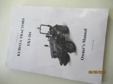 Manuel utilisateur Kubota en anglais - Kubota : EK1-261
